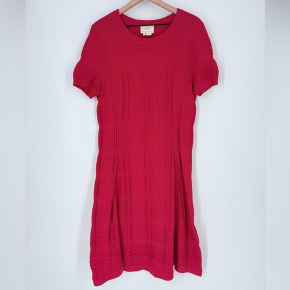 kate spade Dresses & Skirts - Kate Spade New York Red Knit Textured Fit & Flare Midi Dress